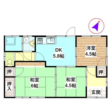 財部蓼池貸家の物件間取画像